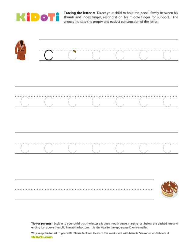 Tracing Lowercase c