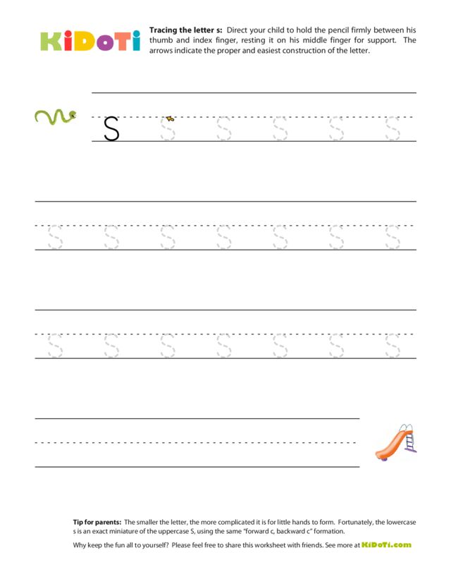 Tracing Lowercase s
