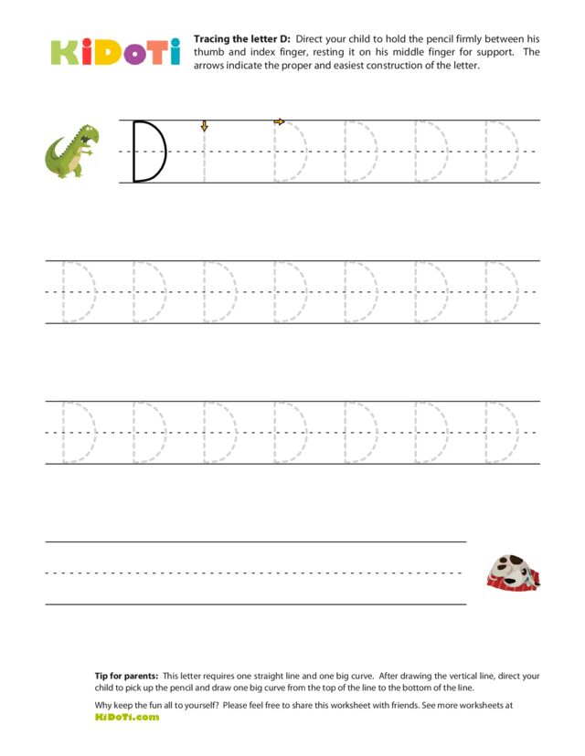 Tracing Uppercase D