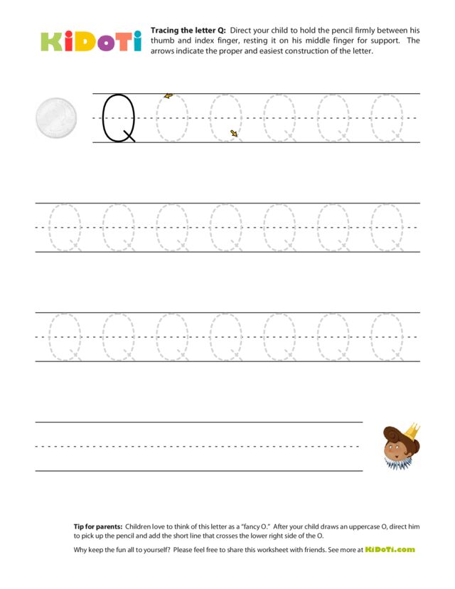 Tracing Uppercase Q