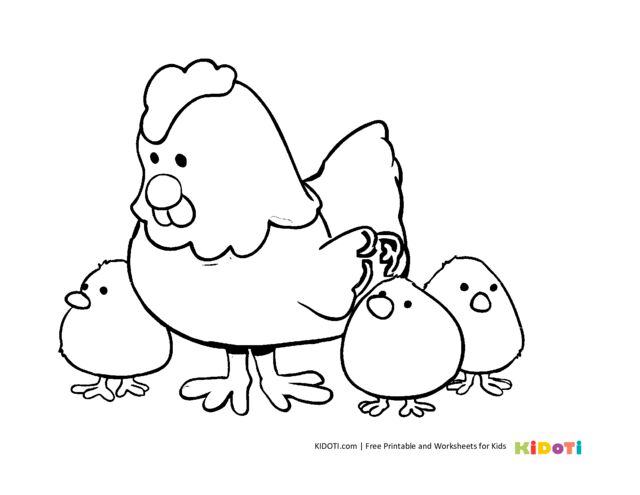 Baby chicks coloring pages