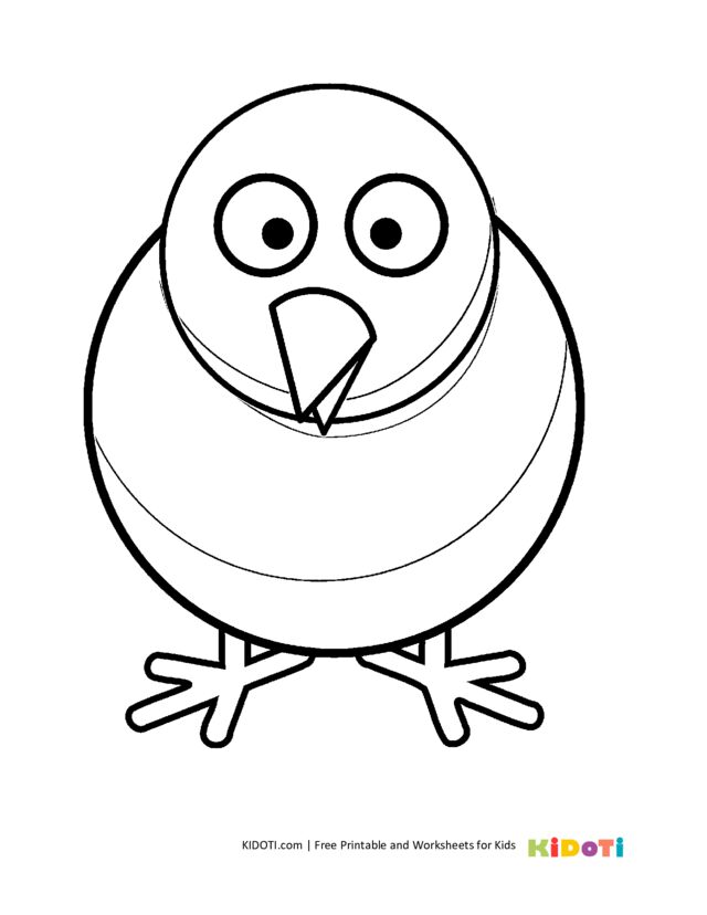 Easy chicken coloring page