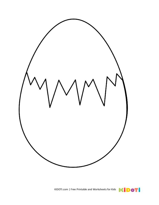 Chicken egg shell coloring page