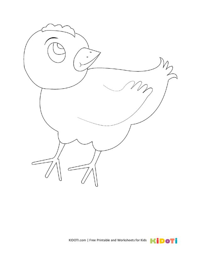 Baby chicken coloring page