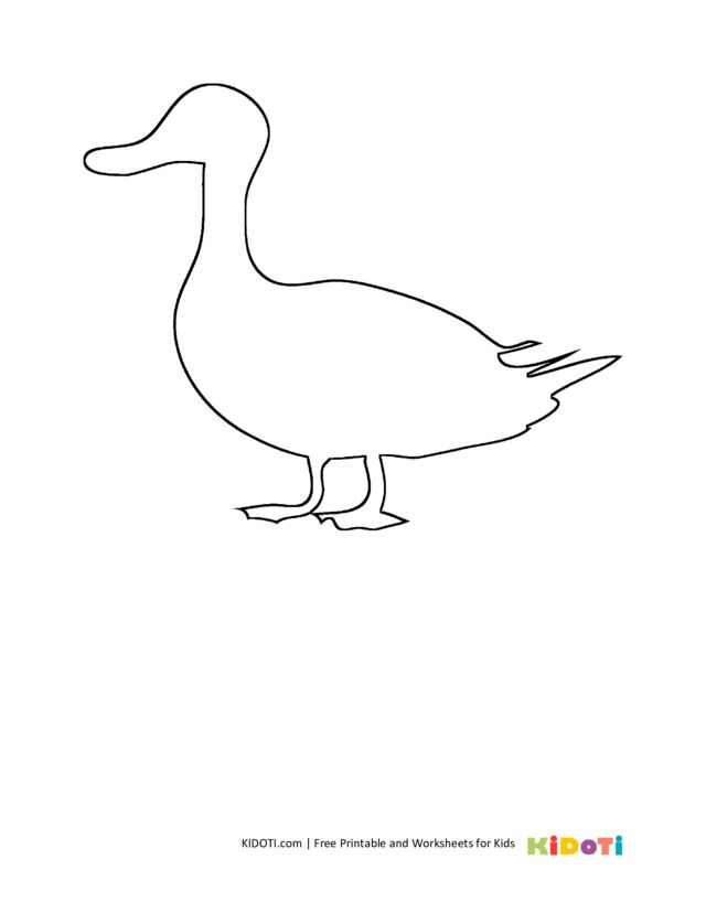 Simple duck coloring pages