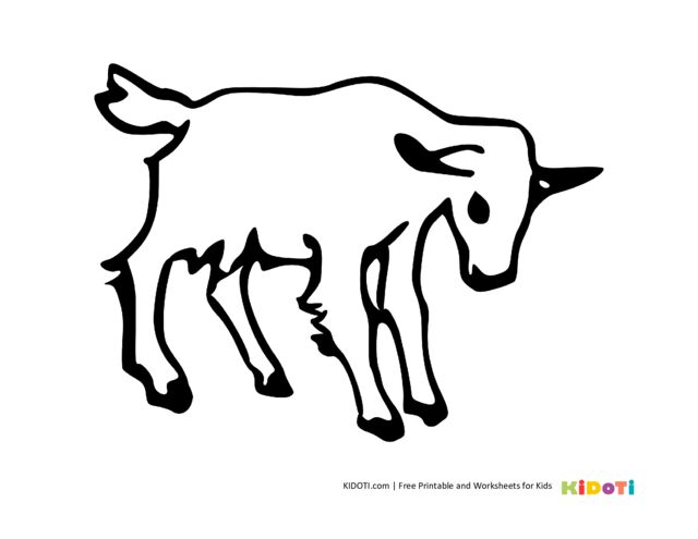 Baby goat coloring pages