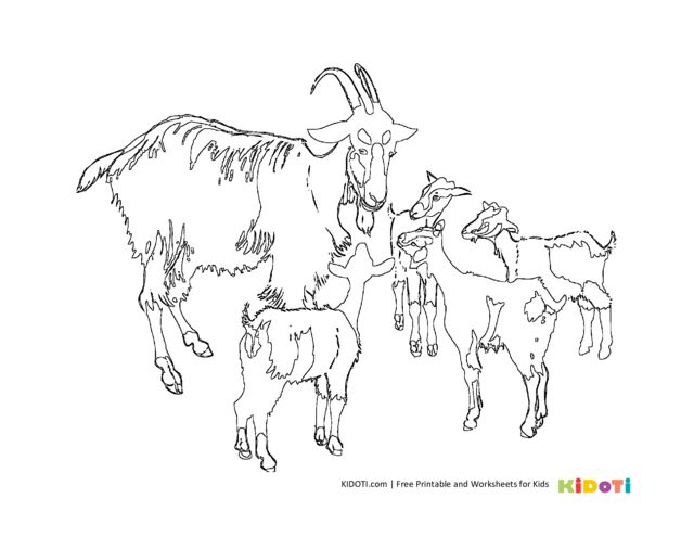 Goat family coloring pages